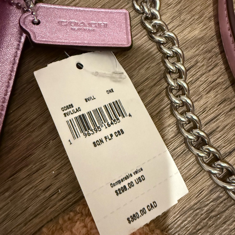 Coach Sequin Clutch/Crossbody in Lilac NWT - Picture 7 of 11